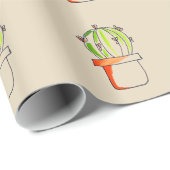 Mexicaanse cactus schattige woestijnkunst cadeaupapier (Rol Hoek)