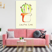 Mexicaanse cactus schattige woestijnkunst canvas afdruk (Insitu (Woonkamer))