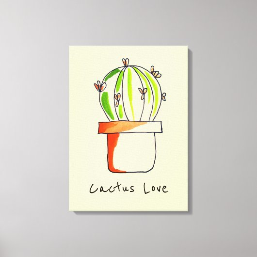 Mexicaanse cactus schattige woestijnkunst canvas afdruk (Voorkant)