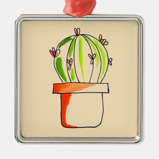 Mexicaanse cactus schattige woestijnkunst metalen ornament (Voorkant)