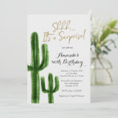 Mexicaanse cactus Surprise Birthday Party Kaart (Staand voorkant)