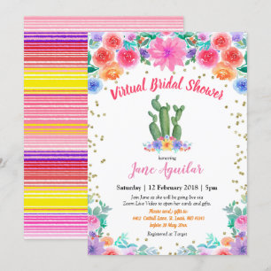 Mexicaanse cactus Virtual Bridal Shower Kaart