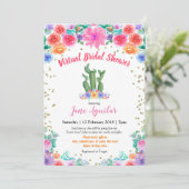 Mexicaanse Cactus Virtual Bruids Douche Uitnodigin Kaart (Staand voorkant)