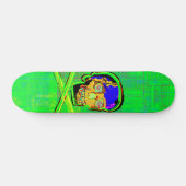 Mexicaanse Calavera Groene Gebarsten Schedel Grung Persoonlijk Skateboard (Horizontaal)