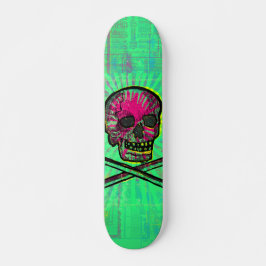 Mexicaanse Calavera Groene Ray Skull Grunge Kunst Persoonlijk Skateboard