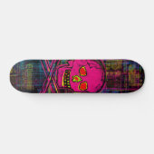 Mexicaanse Calavera Rood en Zwarte Schedel Grunge  Persoonlijk Skateboard (Horizontaal)