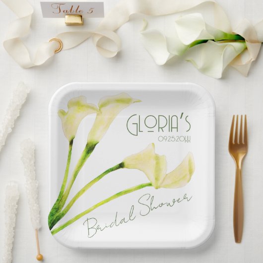 Mexicaanse Calla Lily Bruidsdiner Papieren Bordje (Huwelijk)