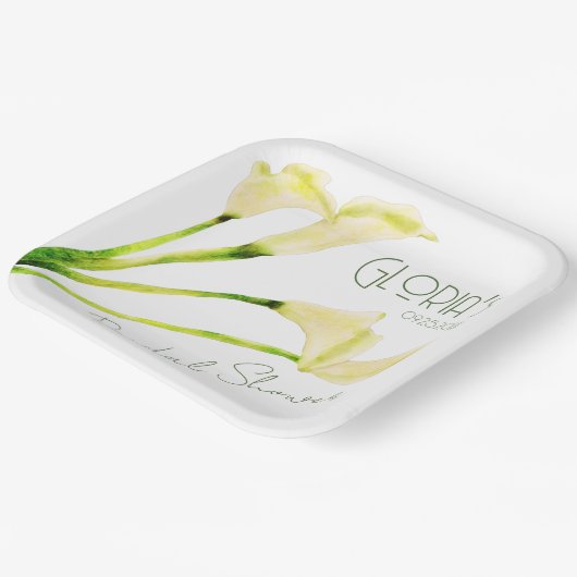 Mexicaanse Calla Lily Bruidsdiner Papieren Bordje (Gebogen)