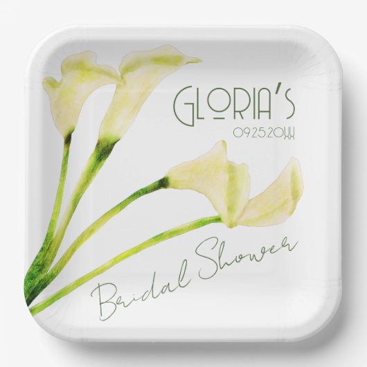 Mexicaanse Calla Lily Bruidsdiner Papieren Bordje (Voorkant)