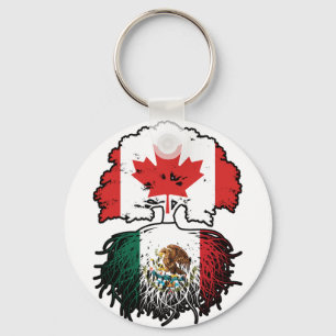 Mexicaanse Canada Tree Roots Vlag Sleutelhanger