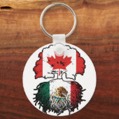 Mexicaanse Canada Tree Roots Vlag Sleutelhanger (Achterkant)