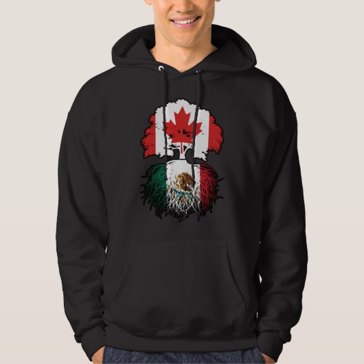 Mexicaanse Canadese vlag voor boomstammen in Canad Hoodie (Voorkant)