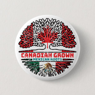 Mexicaanse Canadese vlag voor boomstammen in Canad Ronde Button 5,7 Cm