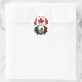 Mexicaanse Canadese vlag voor boomstammen in Canad Ronde Sticker (Tas)