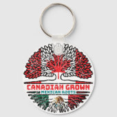 Mexicaanse Canadese vlag voor boomstammen in Canad Sleutelhanger (Achterkant)