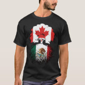 Mexicaanse Canadese vlag voor boomstammen in Canad T-shirt (Voorkant)