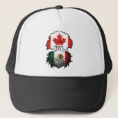 Mexicaanse Canadese vlag voor boomstammen in Canad Trucker Pet (Voorkant)