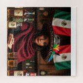 Mexicaanse Cantina Portret - Vrouw in Charro Sombr Legpuzzel (Horizontaal)