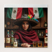 Mexicaanse Cantina Portret - Vrouw in Charro Sombr Legpuzzel (Verticaal)