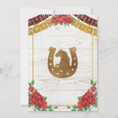 Mexicaanse Charra Burgundy Red Quinceanera Western Kaart (Achterkant)