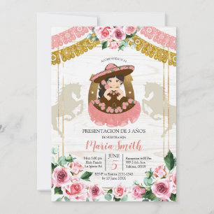 Mexicaanse Charra Pink Rose 3rd Birthday Western Kaart