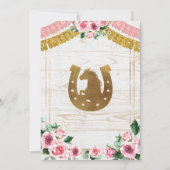 Mexicaanse Charra Pink Rose Quinceanera Western Kaart (Achterkant)