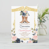 Mexicaanse Charro-laarzen Quinceanera  Kaart (Staand voorkant)