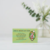 Mexicaanse Chef Cook Bord Tacos Burrito Corn Chips Visitekaartje (Staand voorkant)