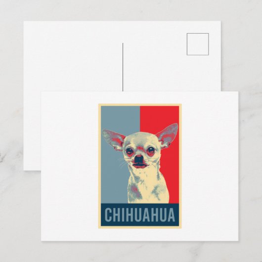 Mexicaanse Chihuahua Dog Portrait Pop Art Uitnodiging Briefkaart (Voorkant / Achterkant)