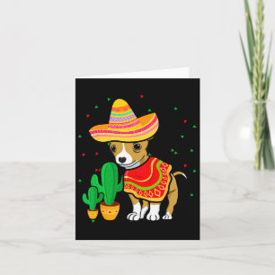 Mexicaanse Chihuahua-hond Sombrero Cinco De Mayo F Kaart