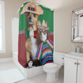 Mexicaanse Chihuahua-honden Shower-gordijn Douchegordijn (In situ)
