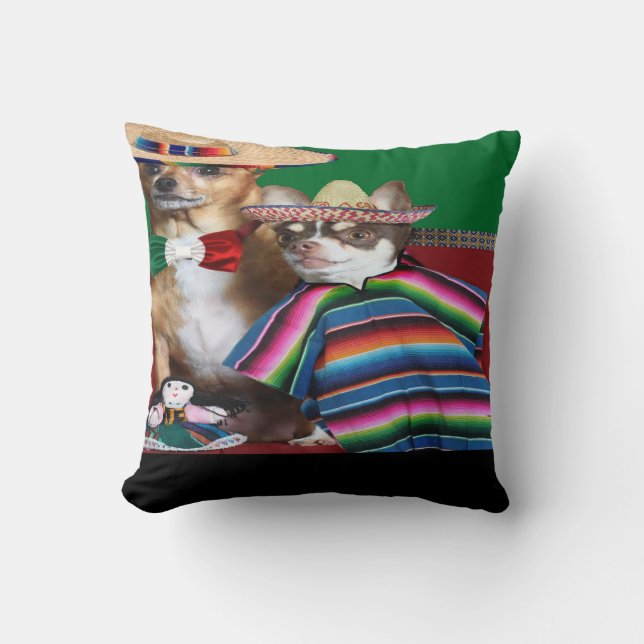 Mexicaanse chihuahua-honden werpen Pillow Kussen (Voorkant)