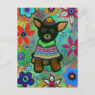 Mexicaanse Chihuahua Pet Lover Black Briefkaart