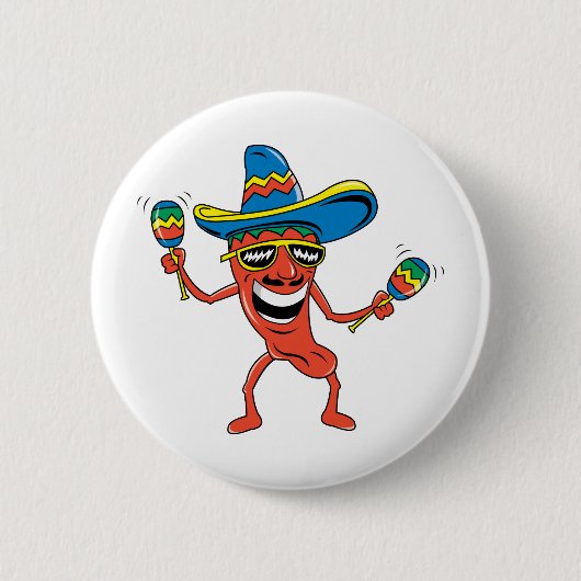 Mexicaanse Chili Pepper Ronde Button 5,7 Cm (Voorkant)