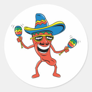 Mexicaanse Chili Pepper Ronde Sticker