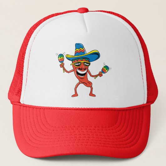 Mexicaanse Chili Pepper Trucker Pet (Voorkant)