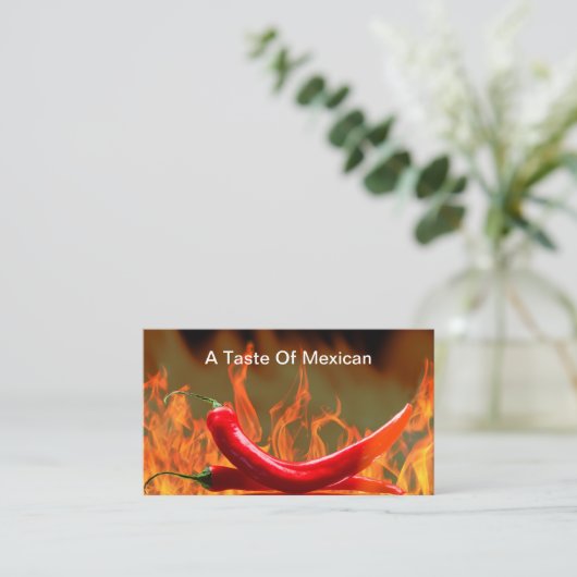 Mexicaanse Chili Peppers Restaurant Visitekaartjes (Staand voorkant)