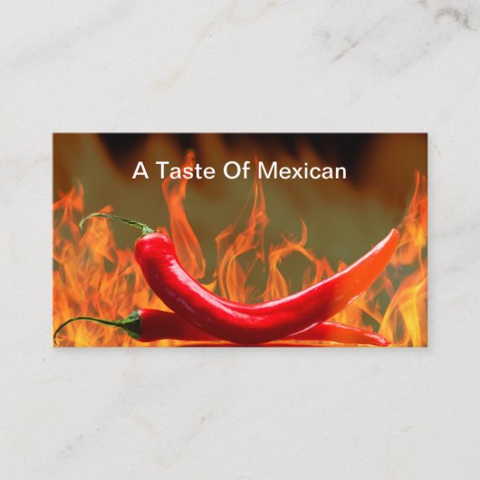 Mexicaanse Chili Peppers Restaurant Visitekaartjes (Voorkant)