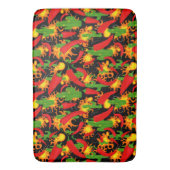 Mexicaanse Chillies en Flames Badmat (Voorkant Verticaal)