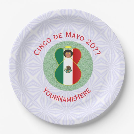 Mexicaanse Cinco de Mayo Angel gepersonaliseerd Papieren Bordje (Voorkant)