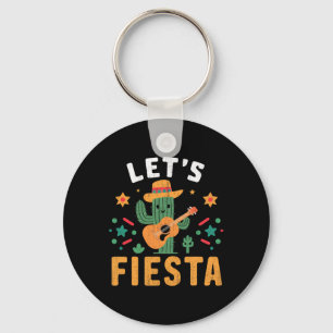 Mexicaanse Cinco de Mayo Cactus Gitaar voor Mannen Sleutelhanger