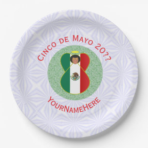 Mexicaanse Cinco de Mayo Engel Persoonlijk  Papieren Bordje