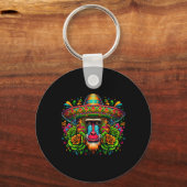 Mexicaanse Cinco De Mayo Laten we feestfeest Boon Sleutelhanger (Voorkant)