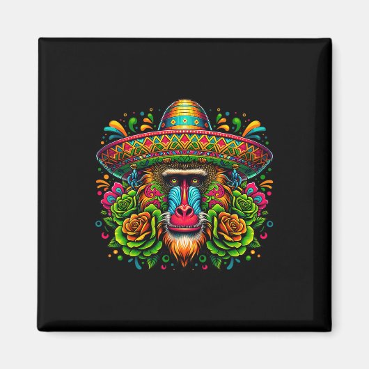 Mexicaanse Cinco de Mayo Let's Fiesta Party Baboon Magneet (Voorkant)
