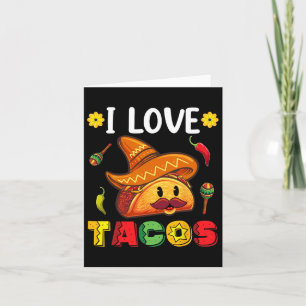 Mexicaanse Cinco de Mayo Shirt I Love Tacos Kaart