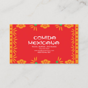 Mexicaanse Comida Food Truck Papel Picado Visitekaartje
