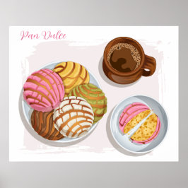 Mexicaanse Concha Pan Dulce & Champurrado Mok Keuk Poster