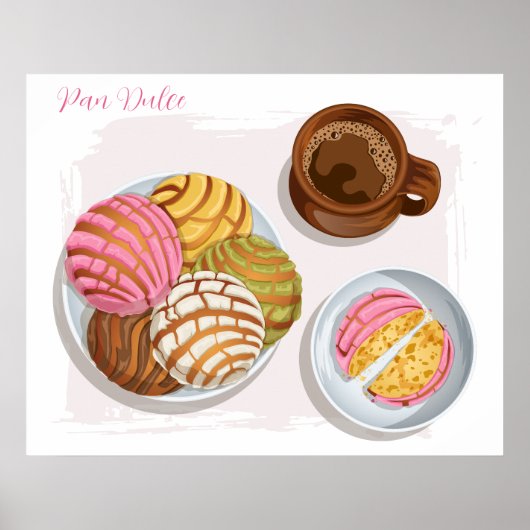Mexicaanse Concha Pan Dulce & Champurrado Mok Keuk Poster (Voorkant)