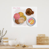 Mexicaanse Concha Pan Dulce & Champurrado Mok Keuk Poster (Keuken)