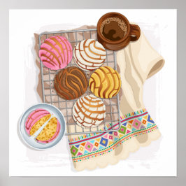 Mexicaanse Conchas Pan Dulce & Champurrado  Poster